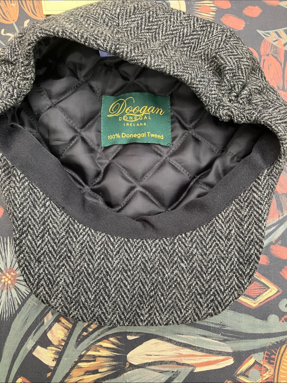 NWT Doogan Donegal Ireland Classic Grey Wool Herringbone “Peaky” Newsboy Hat